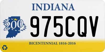 IN license plate 975CQV
