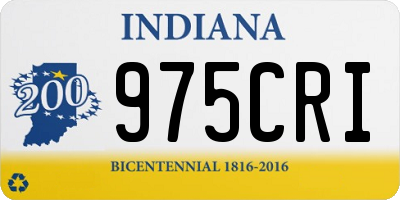 IN license plate 975CRI