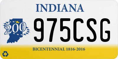IN license plate 975CSG