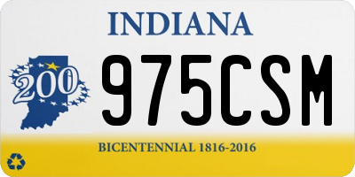 IN license plate 975CSM