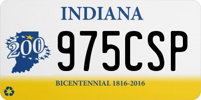 IN license plate 975CSP