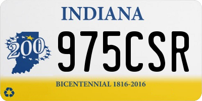 IN license plate 975CSR
