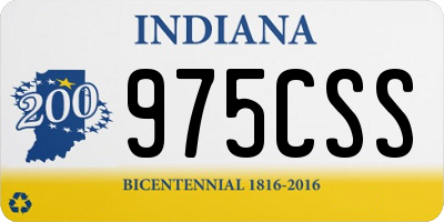 IN license plate 975CSS