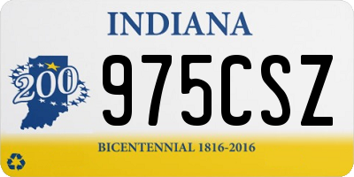IN license plate 975CSZ