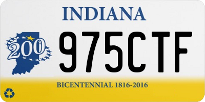 IN license plate 975CTF