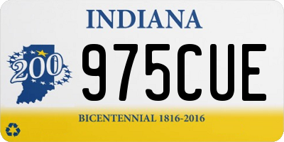 IN license plate 975CUE