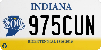 IN license plate 975CUN