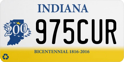 IN license plate 975CUR
