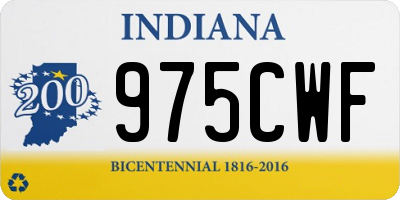 IN license plate 975CWF