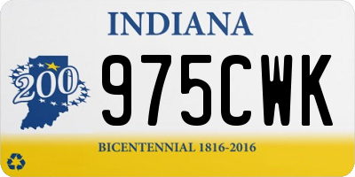 IN license plate 975CWK