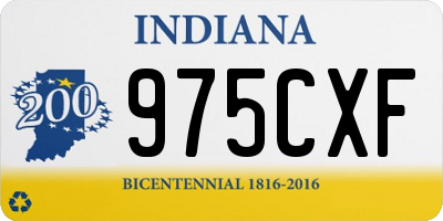 IN license plate 975CXF
