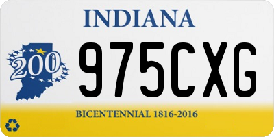 IN license plate 975CXG