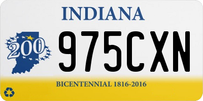 IN license plate 975CXN