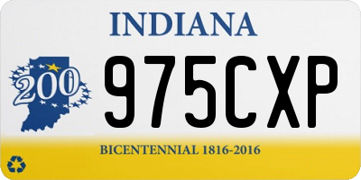 IN license plate 975CXP