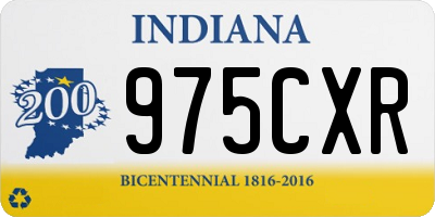 IN license plate 975CXR