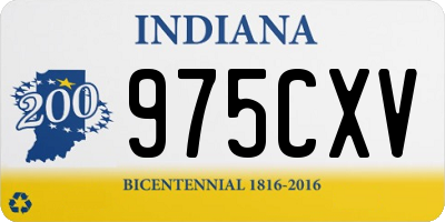 IN license plate 975CXV