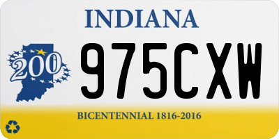 IN license plate 975CXW