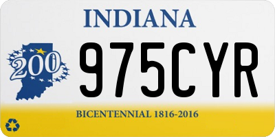 IN license plate 975CYR