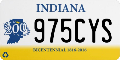 IN license plate 975CYS