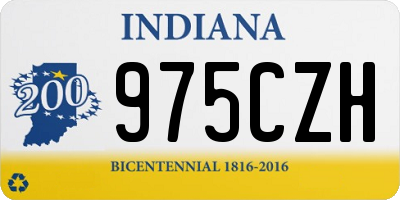 IN license plate 975CZH