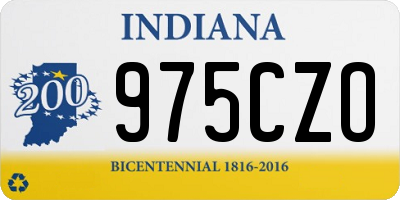 IN license plate 975CZO