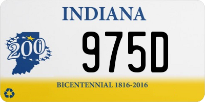 IN license plate 975D