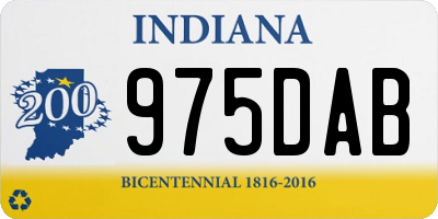 IN license plate 975DAB