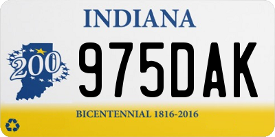 IN license plate 975DAK