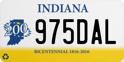 IN license plate 975DAL