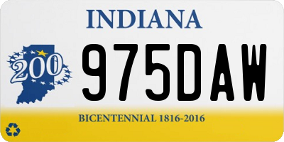 IN license plate 975DAW
