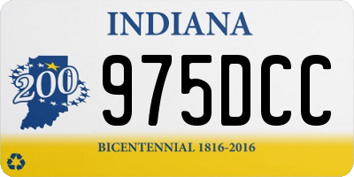 IN license plate 975DCC