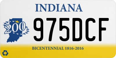 IN license plate 975DCF