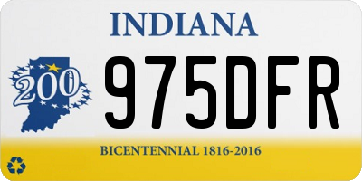 IN license plate 975DFR