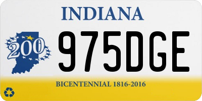 IN license plate 975DGE