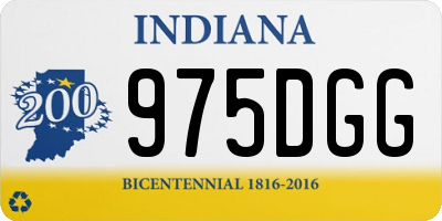 IN license plate 975DGG