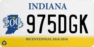 IN license plate 975DGK