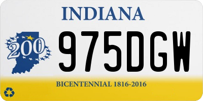 IN license plate 975DGW