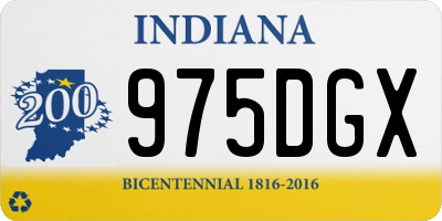 IN license plate 975DGX