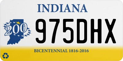 IN license plate 975DHX