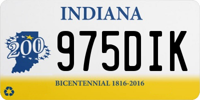 IN license plate 975DIK