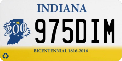 IN license plate 975DIM