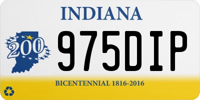 IN license plate 975DIP