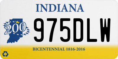 IN license plate 975DLW
