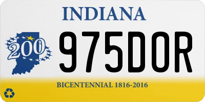 IN license plate 975DOR