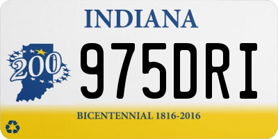 IN license plate 975DRI