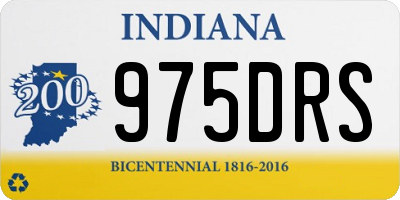 IN license plate 975DRS