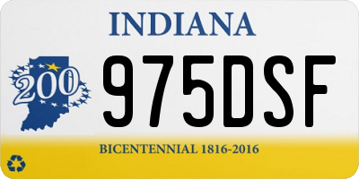 IN license plate 975DSF