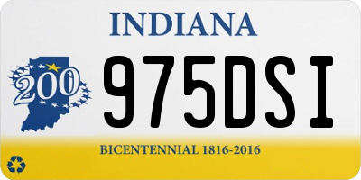 IN license plate 975DSI