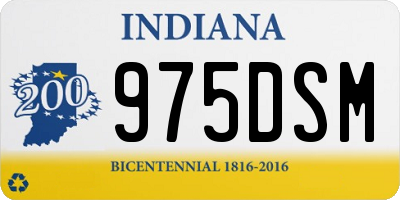 IN license plate 975DSM