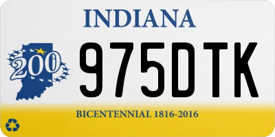 IN license plate 975DTK